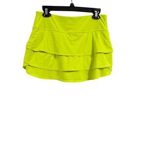 Athleta High Rise Swagger Skirt Skort Neon Yellow Size M